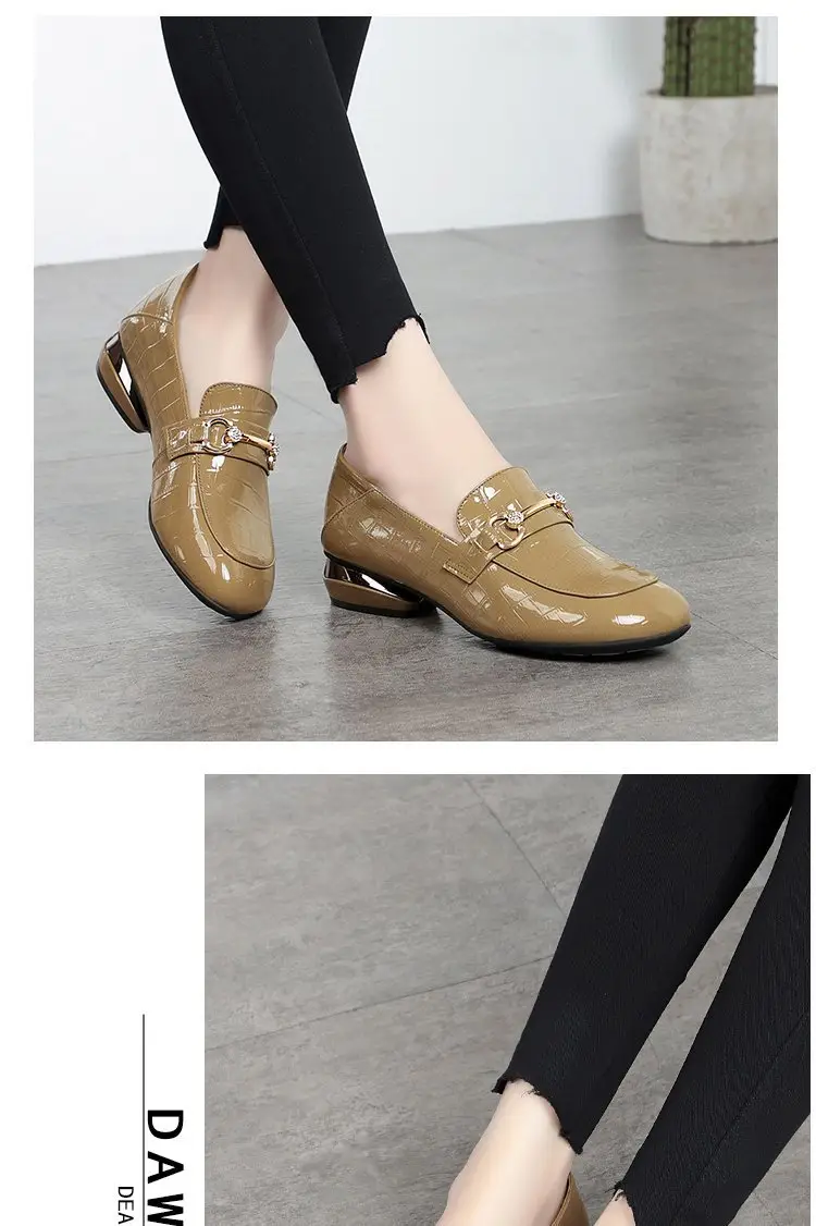 Patent Leather Loafers 2025 Spring New Low Heel Small Leather Shoes Women's Soft Bottom Soft Surface Flat Shoes Explosions Women's Shoes — feature 10