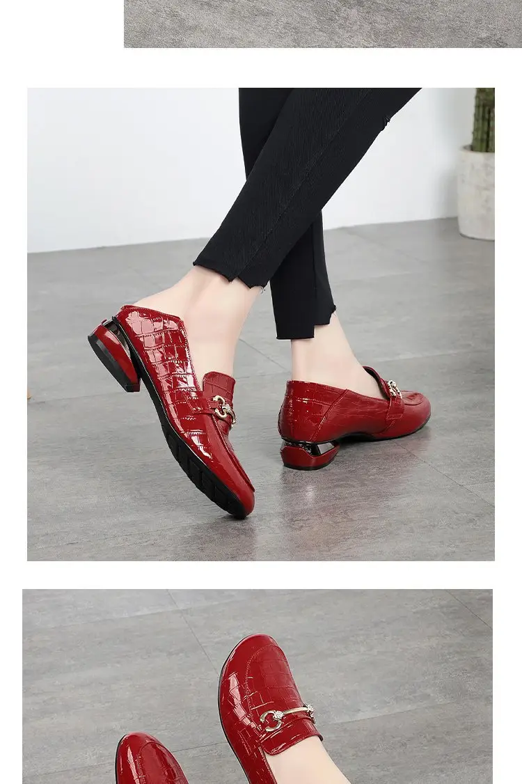 Patent Leather Loafers 2025 Spring New Low Heel Small Leather Shoes Women's Soft Bottom Soft Surface Flat Shoes Explosions Women's Shoes — feature 7