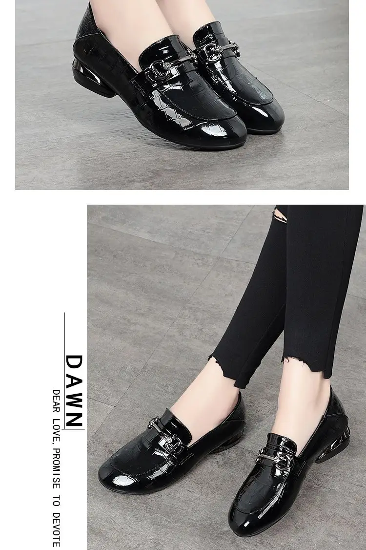 Patent Leather Loafers 2025 Spring New Low Heel Small Leather Shoes Women's Soft Bottom Soft Surface Flat Shoes Explosions Women's Shoes — feature 9