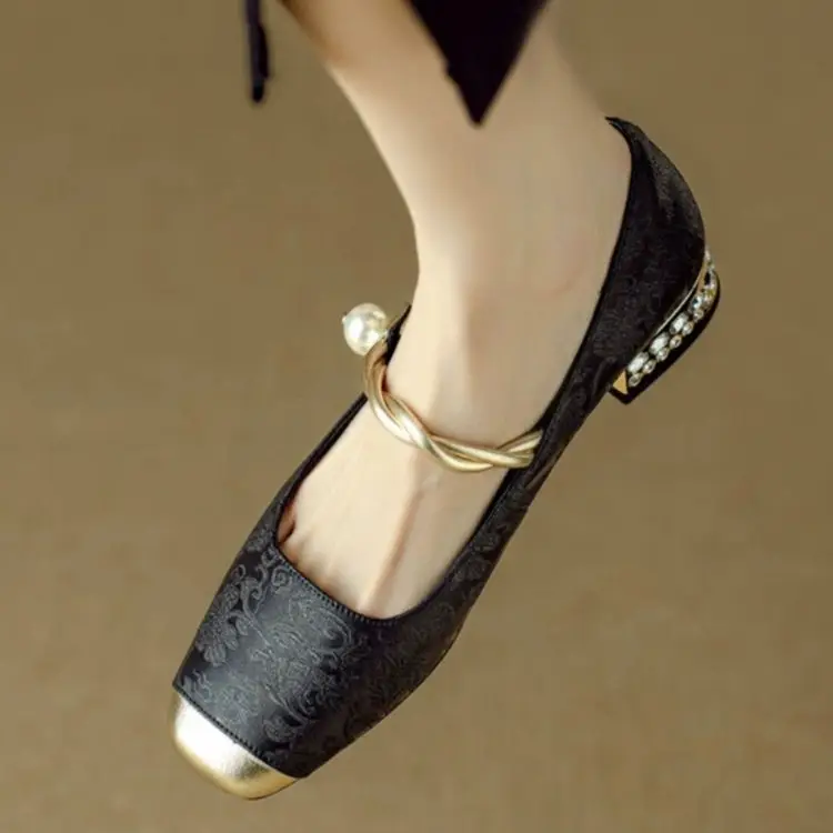 Green French Mary Jane Flats 2025 Spring Summer - Image 2