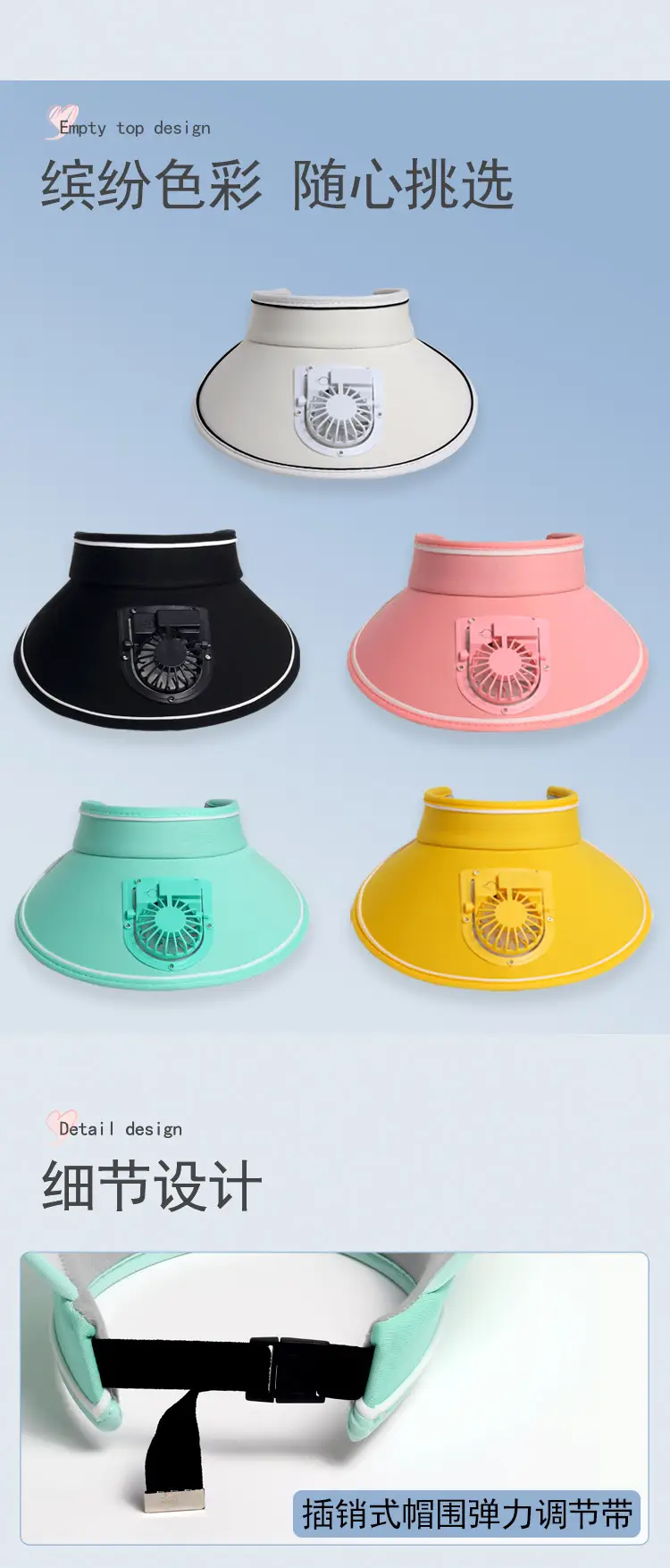 Summer new sun hat USB charging fan UV portable outdoor men's and women's riding beach empty top — feature 3