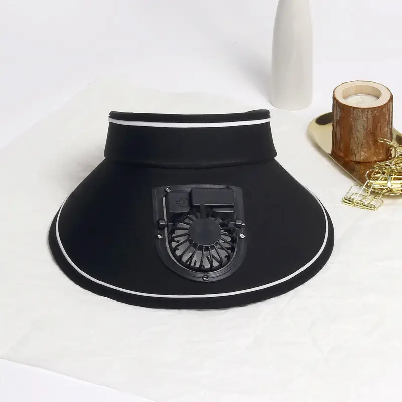 Summer new sun hat USB charging fan UV portable outdoor men's and women's riding beach empty top — feature 7