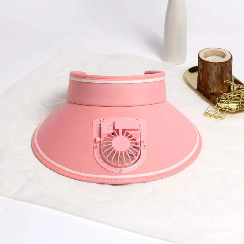 Summer new sun hat USB charging fan UV portable outdoor men's and women's riding beach empty top — feature 8
