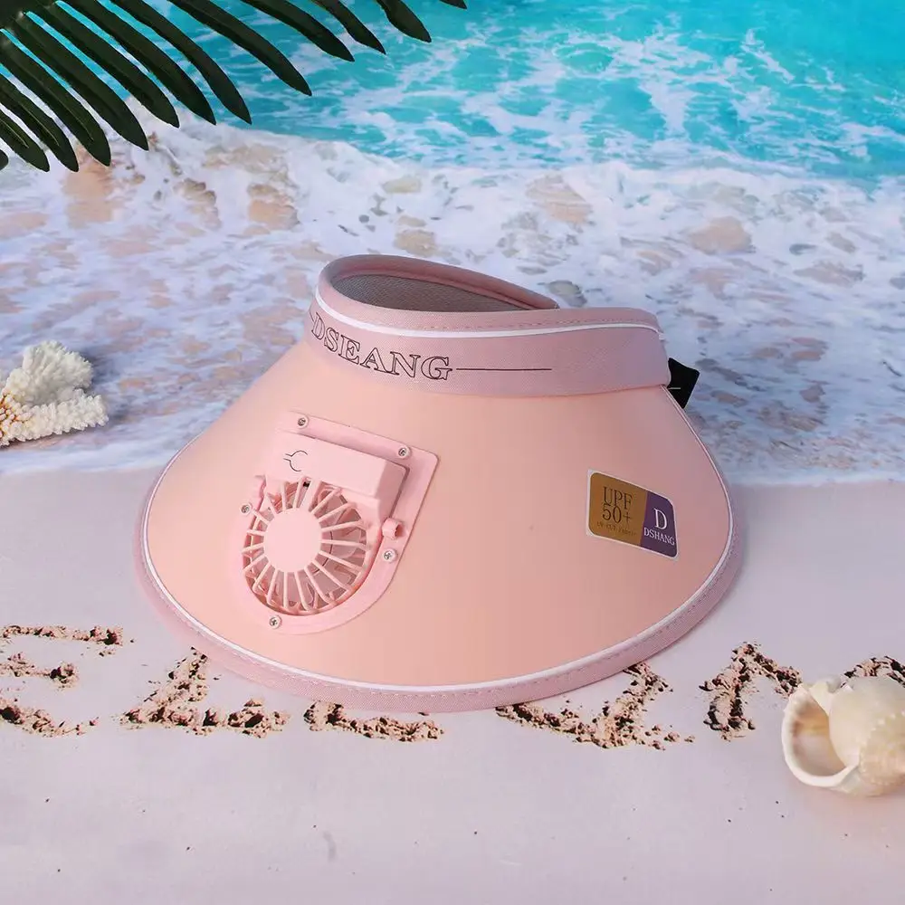 Summer new sun hat USB charging fan UV portable outdoor men's and women's riding beach empty top
