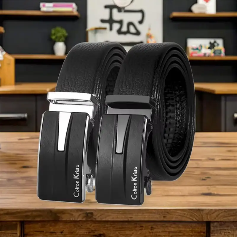 Men's Black High-Grade Automatic Buckle Belt