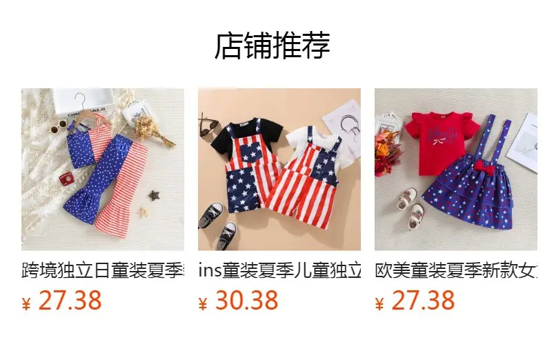 Independence Day Girl's Star Patchwork Dress with Belt — feature 1