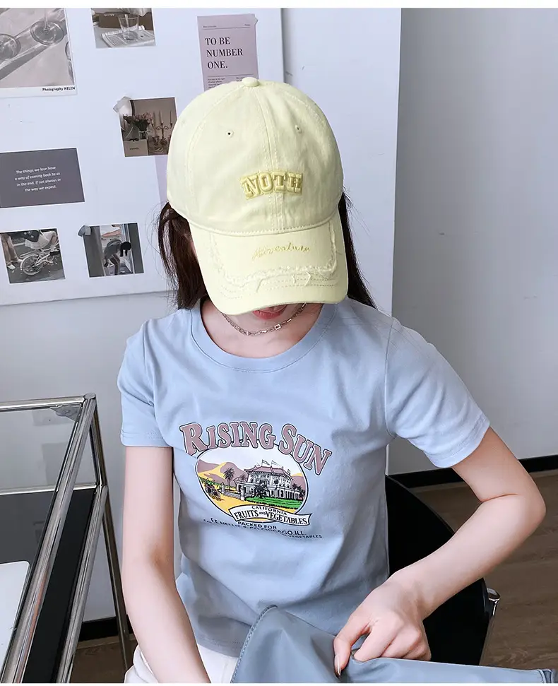 Women Light Blue Embroidered Cap Baseball Sunshade Cap — feature 14