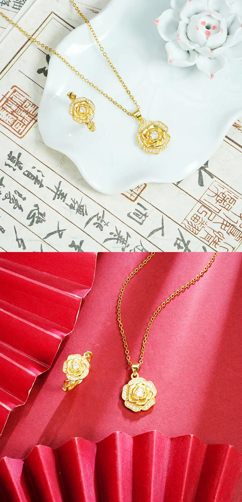 Vietnam Gold Rose Necklace for Women — feature 5