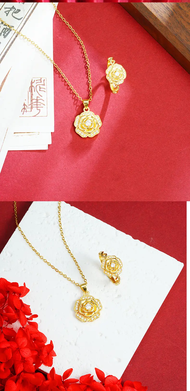 Vietnam Gold Rose Necklace for Women — feature 6