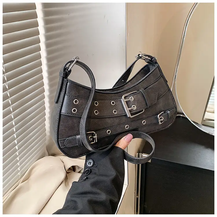 2025 Women's PU Leather Shoulder Bag Black Crossbody - Image 4