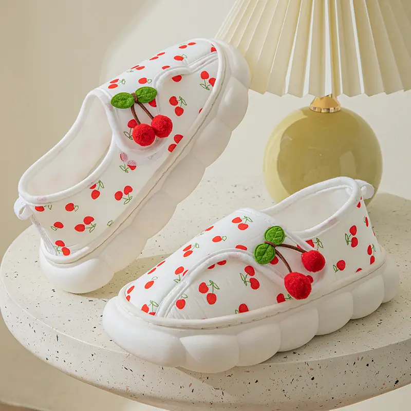 Moon Shoes Summer Thin Heel Cute Household Cotton Slippers Women's Indoor Postpartum Non-slip Spring/Summer Home Slippers - Image 2