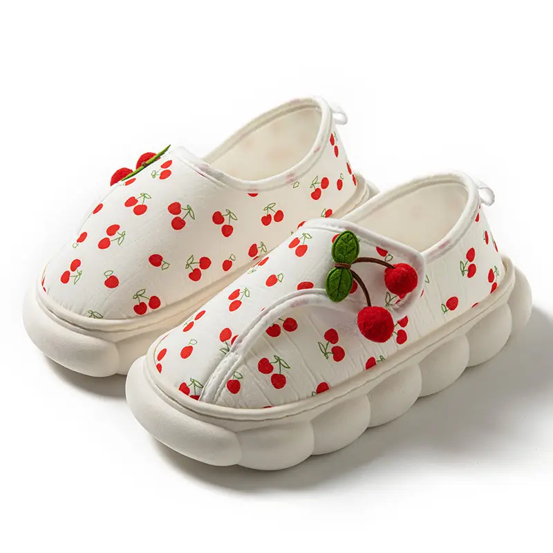 Moon Shoes Summer Thin Heel Cute Household Cotton Slippers Women's Indoor Postpartum Non-slip Spring/Summer Home Slippers - Image 6