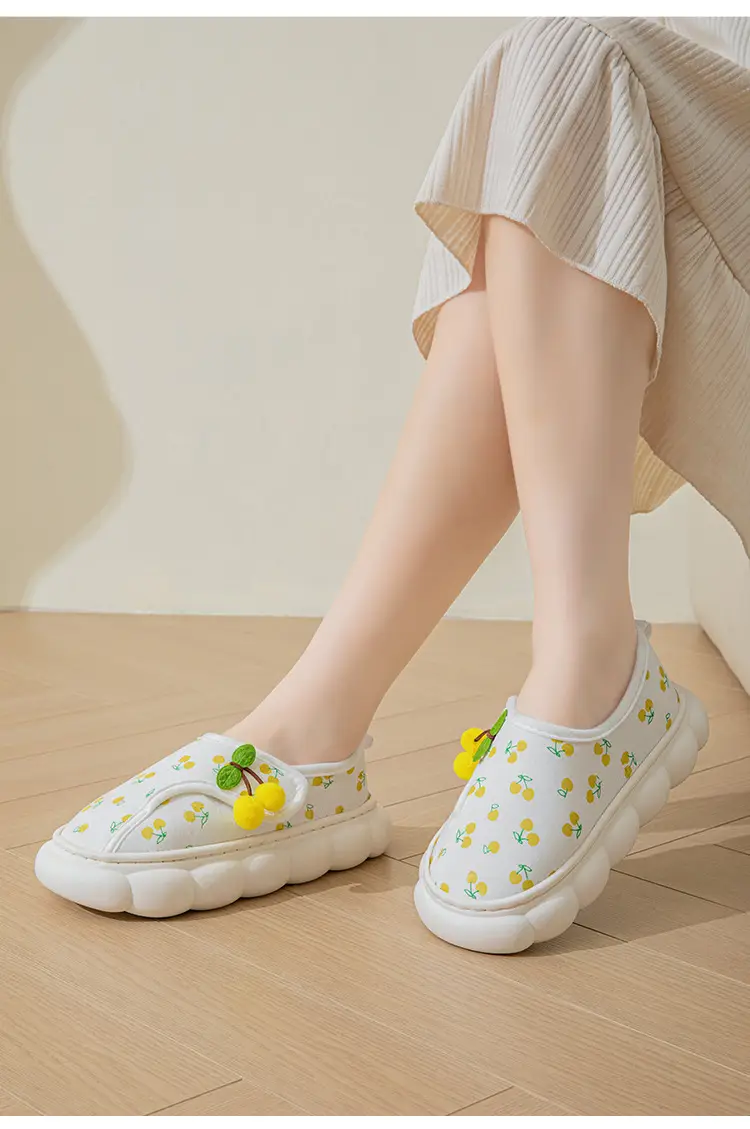 Moon Shoes Summer Thin Heel Cute Household Cotton Slippers Women's Indoor Postpartum Non-slip Spring/Summer Home Slippers — feature 11