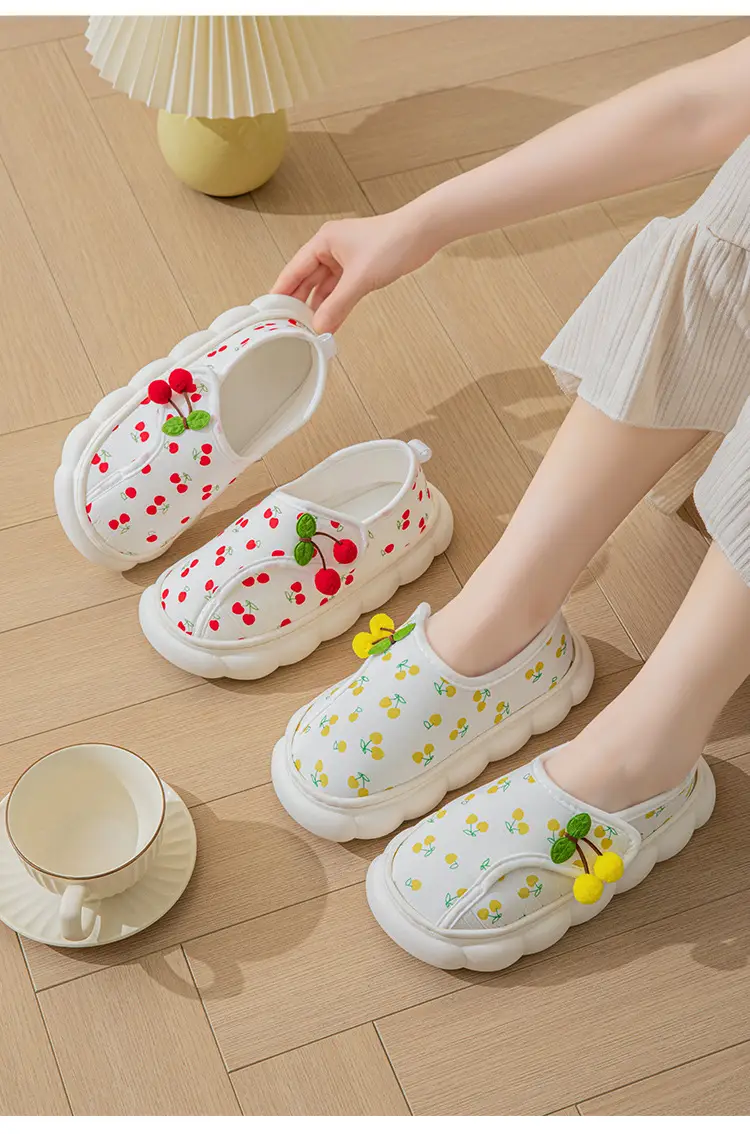 Moon Shoes Summer Thin Heel Cute Household Cotton Slippers Women's Indoor Postpartum Non-slip Spring/Summer Home Slippers — feature 12