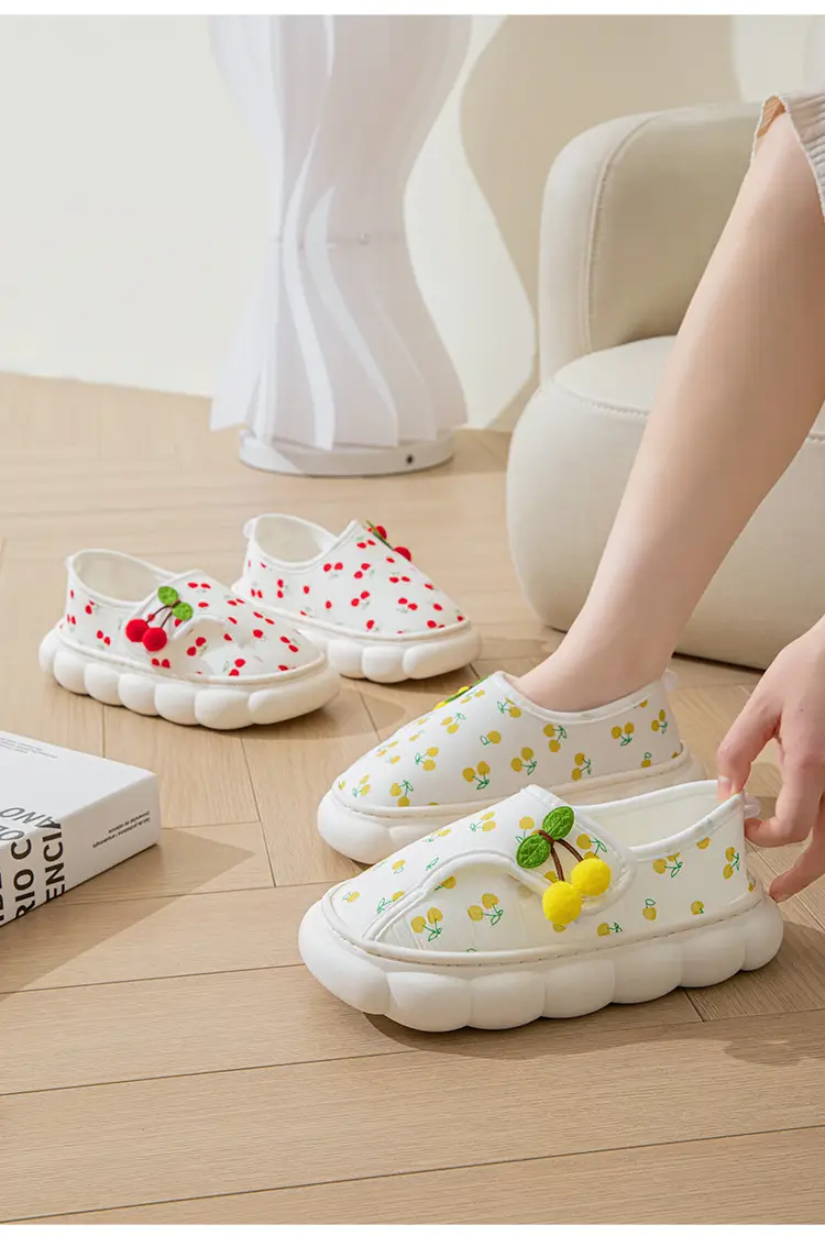 Moon Shoes Summer Thin Heel Cute Household Cotton Slippers Women's Indoor Postpartum Non-slip Spring/Summer Home Slippers — feature 13