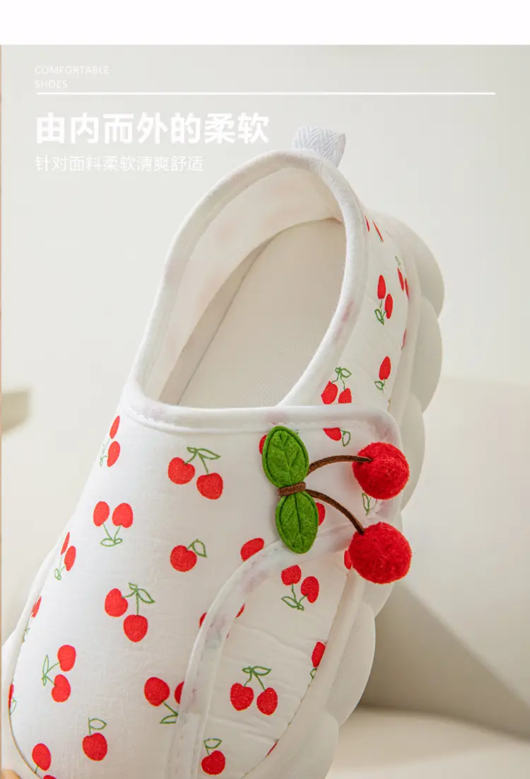 Moon Shoes Summer Thin Heel Cute Household Cotton Slippers Women's Indoor Postpartum Non-slip Spring/Summer Home Slippers — feature 5