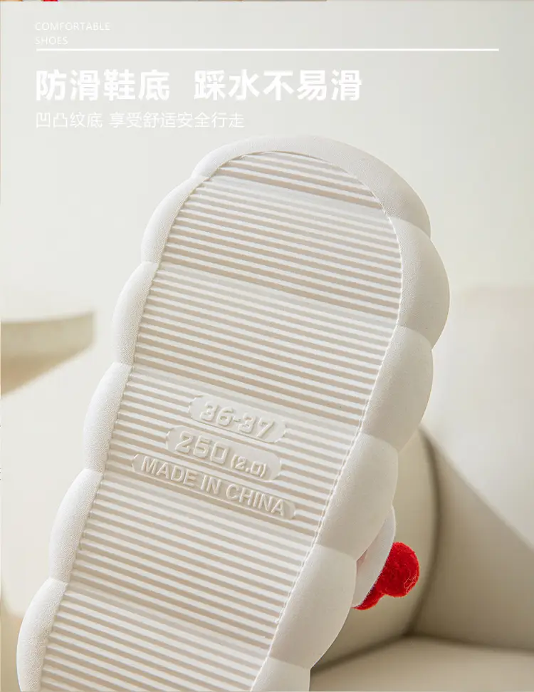 Moon Shoes Summer Thin Heel Cute Household Cotton Slippers Women's Indoor Postpartum Non-slip Spring/Summer Home Slippers — feature 6