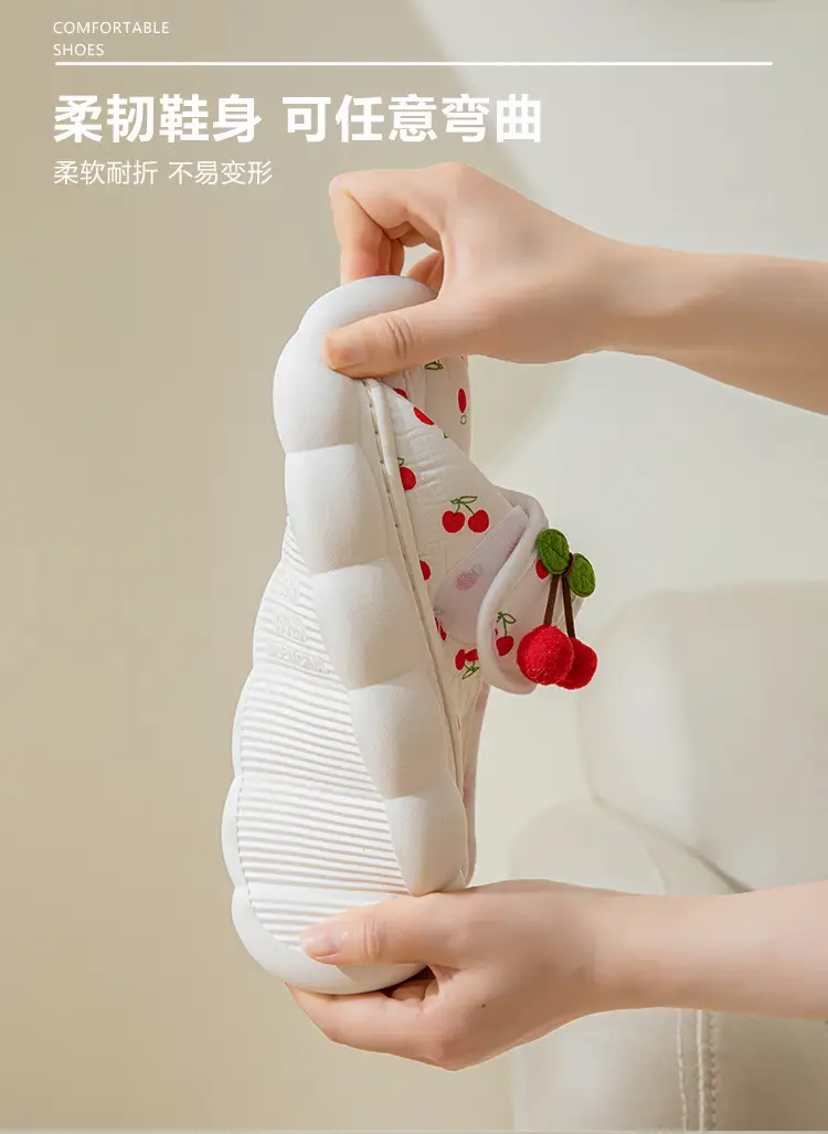 Moon Shoes Summer Thin Heel Cute Household Cotton Slippers Women's Indoor Postpartum Non-slip Spring/Summer Home Slippers — feature 7