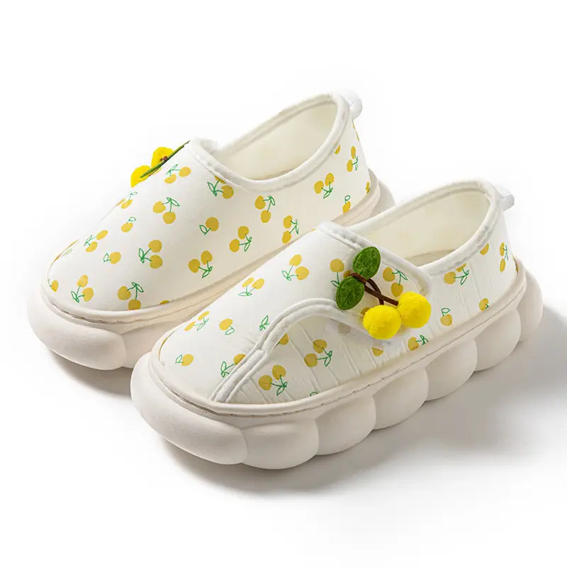 Moon Shoes Summer Thin Heel Cute Household Cotton Slippers Women's Indoor Postpartum Non-slip Spring/Summer Home Slippers