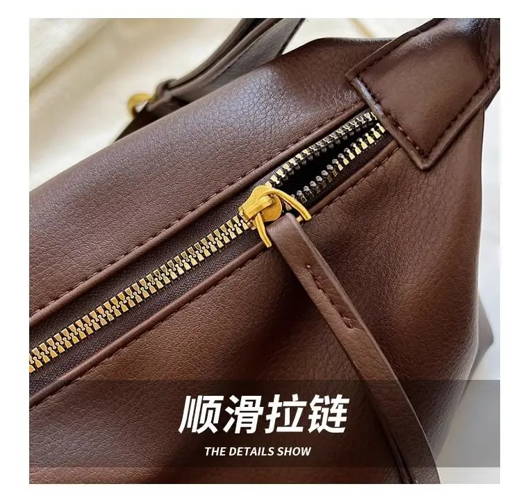 Women's Brown Leather Crossbody Bag with Gold Ring — feature 10
