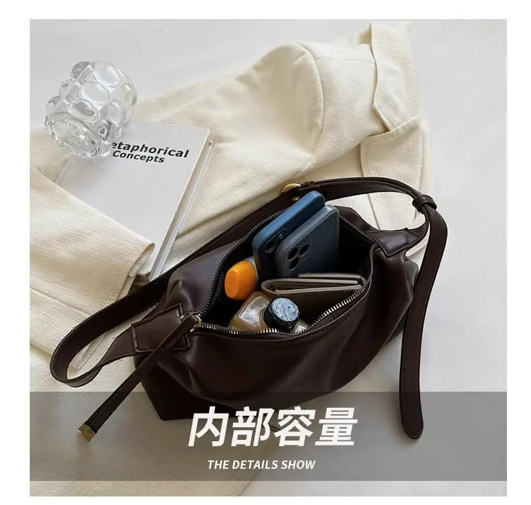 Women's Brown Leather Crossbody Bag with Gold Ring — feature 11
