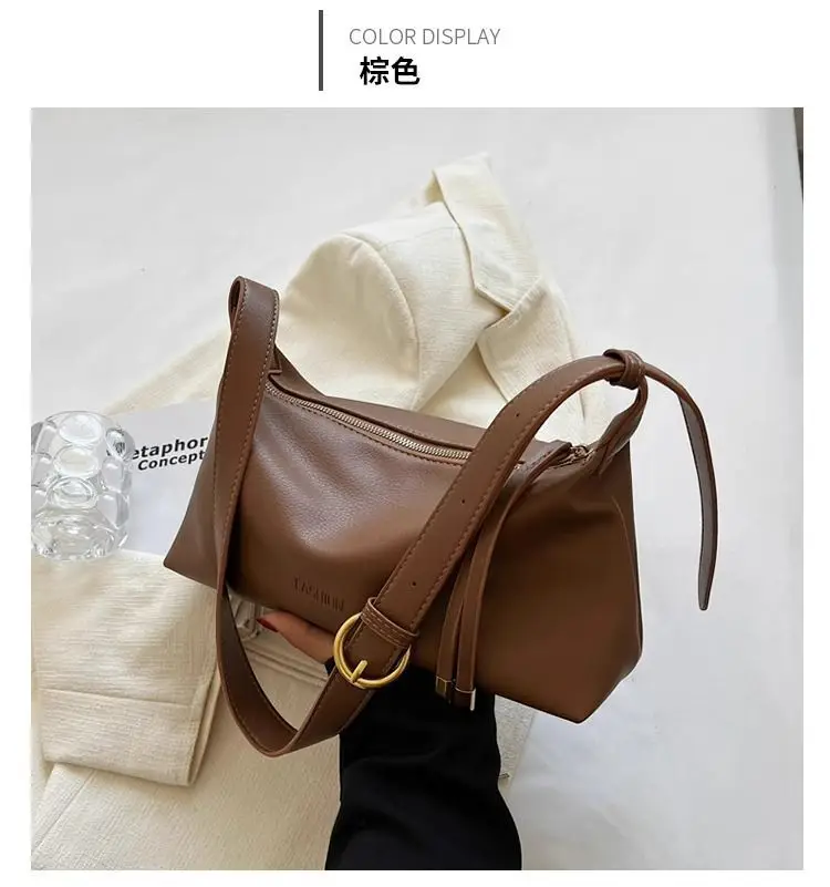 Women's Brown Leather Crossbody Bag with Gold Ring — feature 25