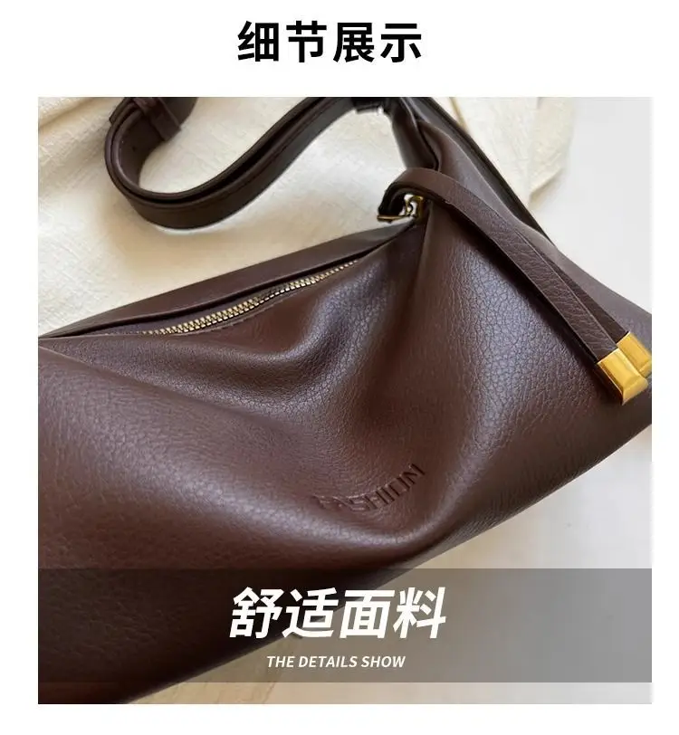 Women's Brown Leather Crossbody Bag with Gold Ring — feature 8