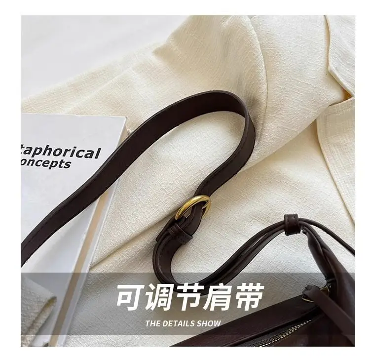 Women's Brown Leather Crossbody Bag with Gold Ring — feature 9