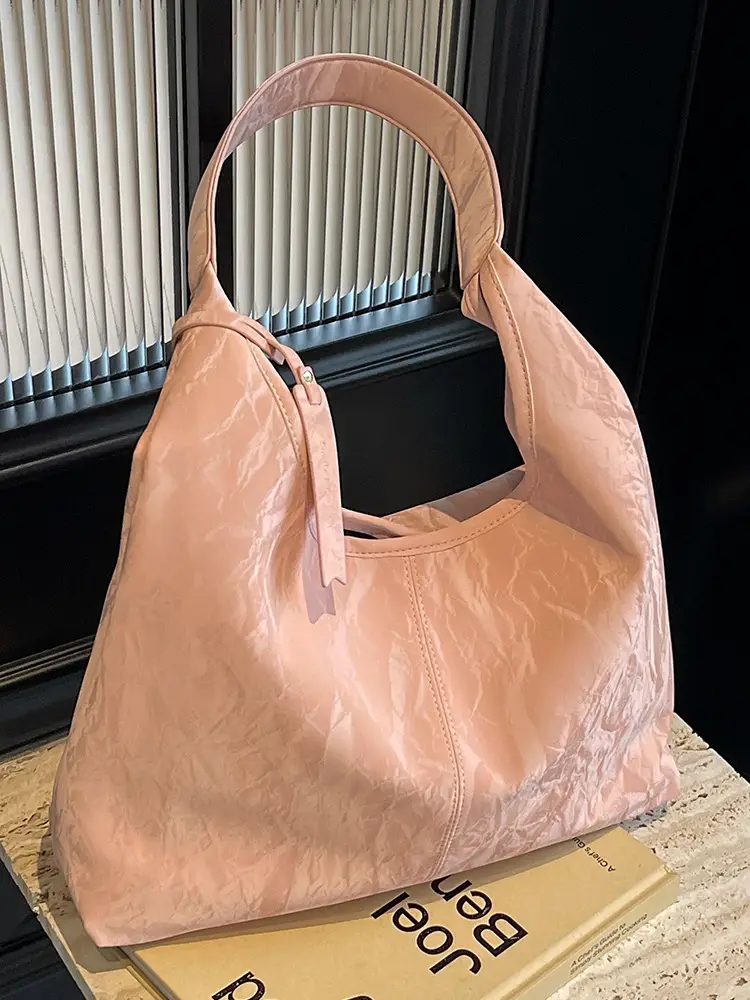 Women's Black Velvet Shoulder Bag Large Capacity - Image 6