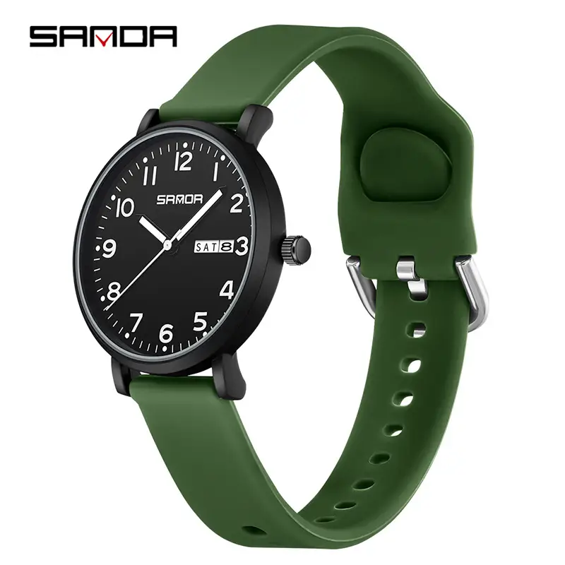 Silent Quartz Watch for Men Women Green Watch - Image 21