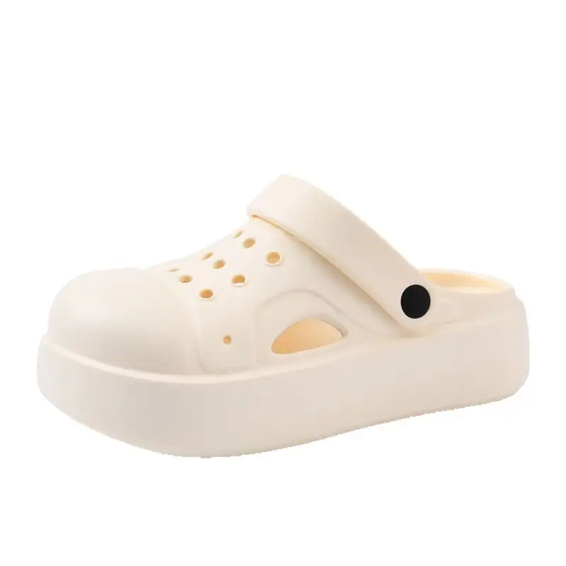EVA Hole Shoes Women's Elevated Thick-soled Breathable Non-slip Baotou Slippers All-match Lightweight Deodorant Wear-resistant Sandals