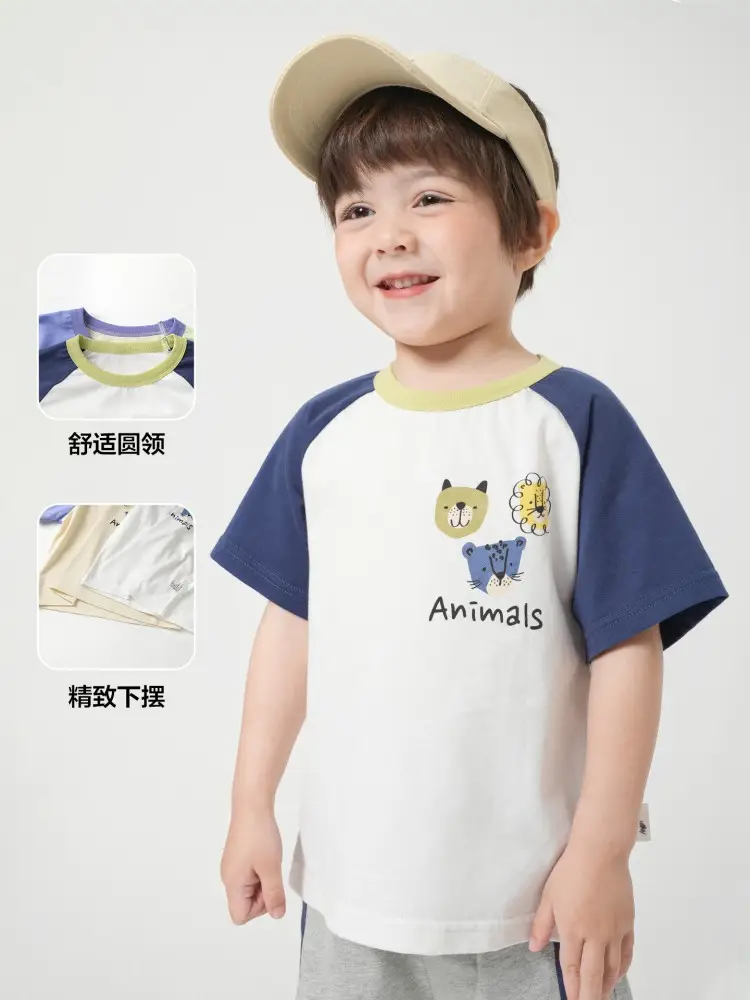 Boys Cotton Sports Shorts T-Shirt Set Summer Wear