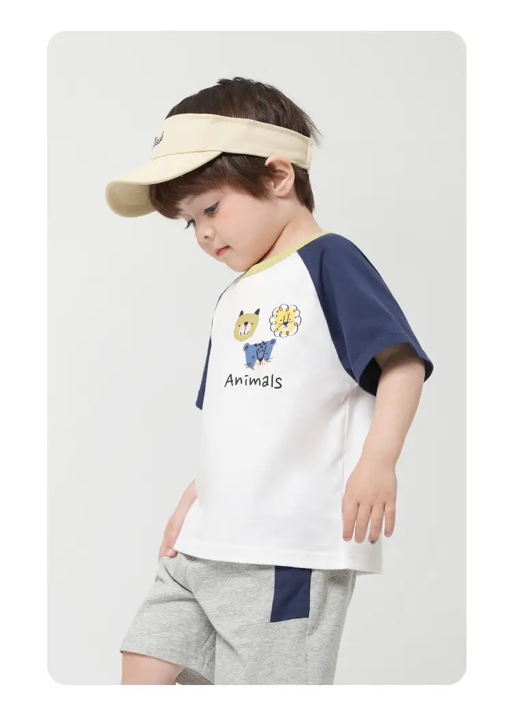 Boys Cotton Sports Shorts T-Shirt Set Summer Wear — feature 17