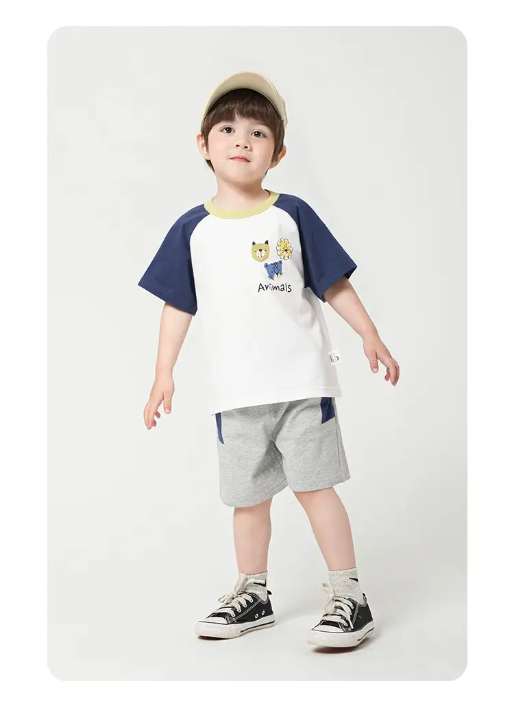 Boys Cotton Sports Shorts T-Shirt Set Summer Wear — feature 20