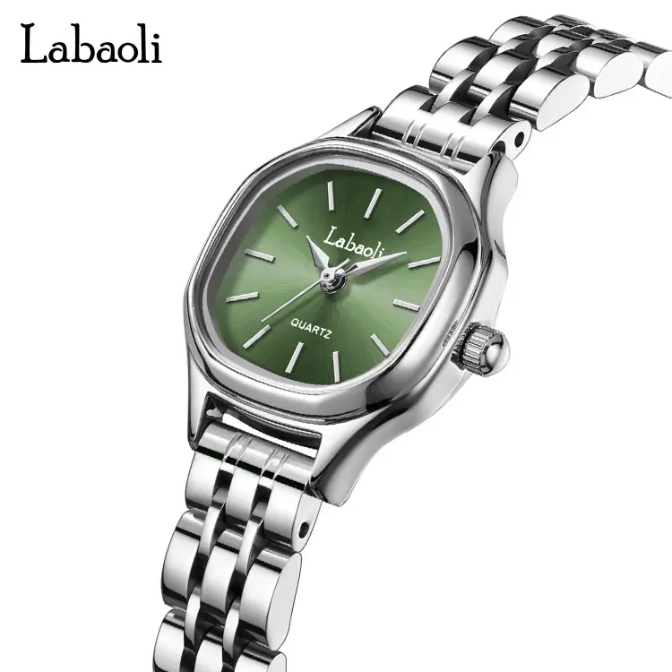 La Polo Labaoli Green Dial Ladies Watch Silver Band - Image 4