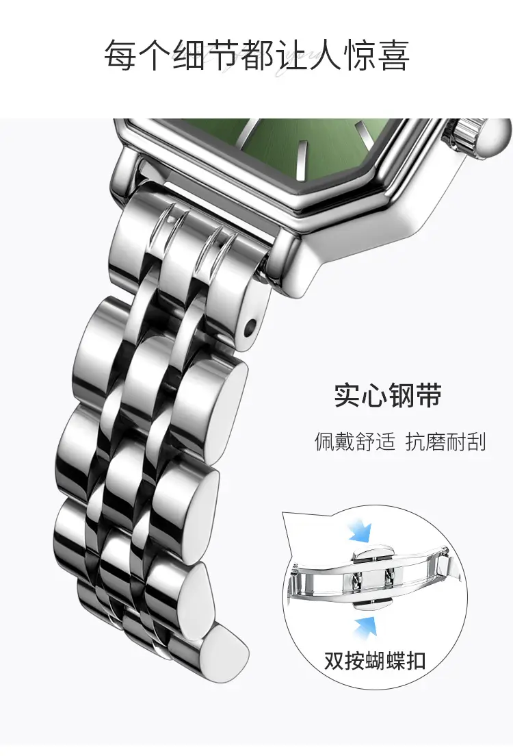 La Polo Labaoli Green Dial Ladies Watch Silver Band — feature 6