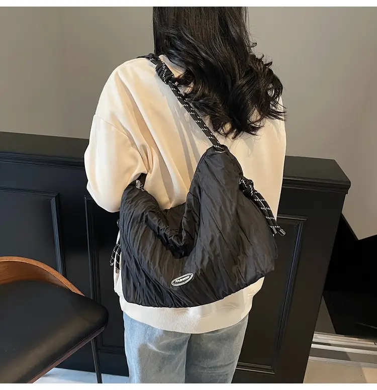 Women's Large Canvas Shoulder Bag with Braided Handle — feature 12