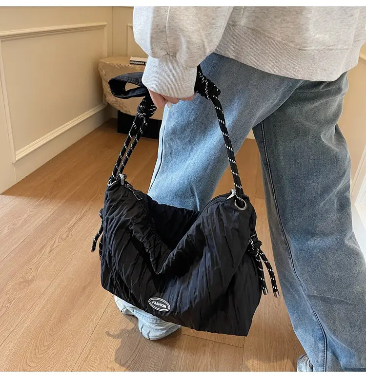 Women's Large Canvas Shoulder Bag with Braided Handle — feature 19