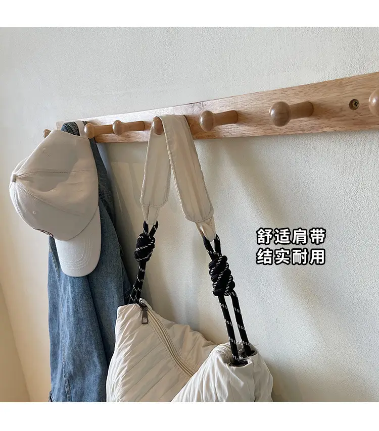 Women's Large Canvas Shoulder Bag with Braided Handle — feature 4