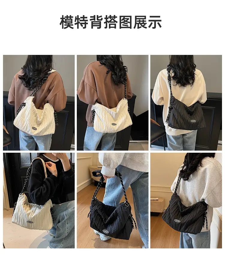 Women's Large Canvas Shoulder Bag with Braided Handle — feature 7