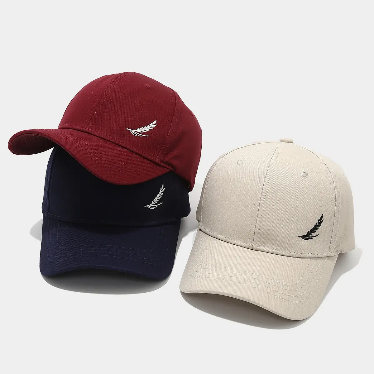 White Feather Embroidered Baseball Cap for Women Men — feature 2