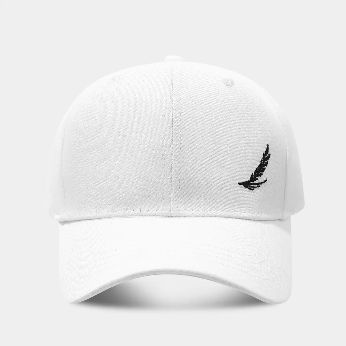 White Feather Embroidered Baseball Cap for Women Men - Image 2