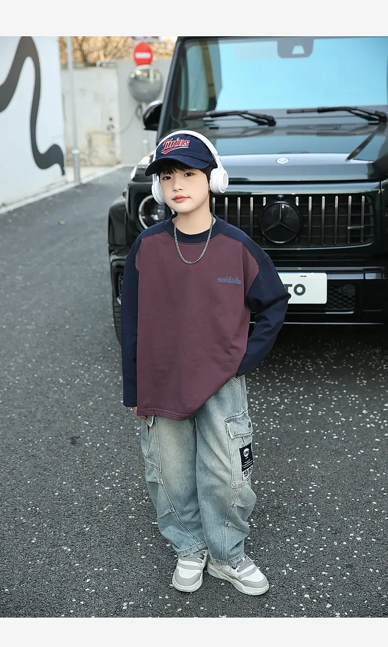 Panda Yuanyuan Heavy Cotton Kids T-Shirt Long Sleeve Washable — feature 28