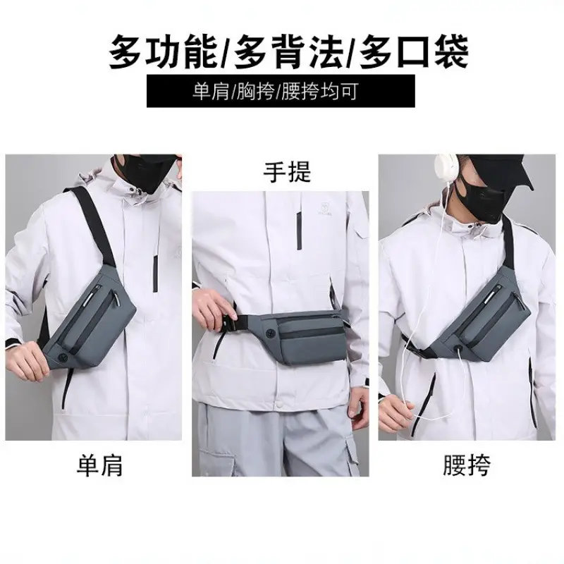 Men's Water-Repellent Crossbody Bag Multi-Layer Casual Shoulder Bag - Image 8