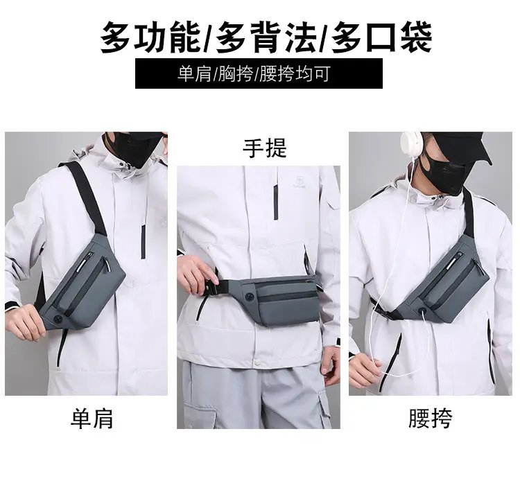 Men's Water-Repellent Crossbody Bag Multi-Layer Casual Shoulder Bag — feature 3