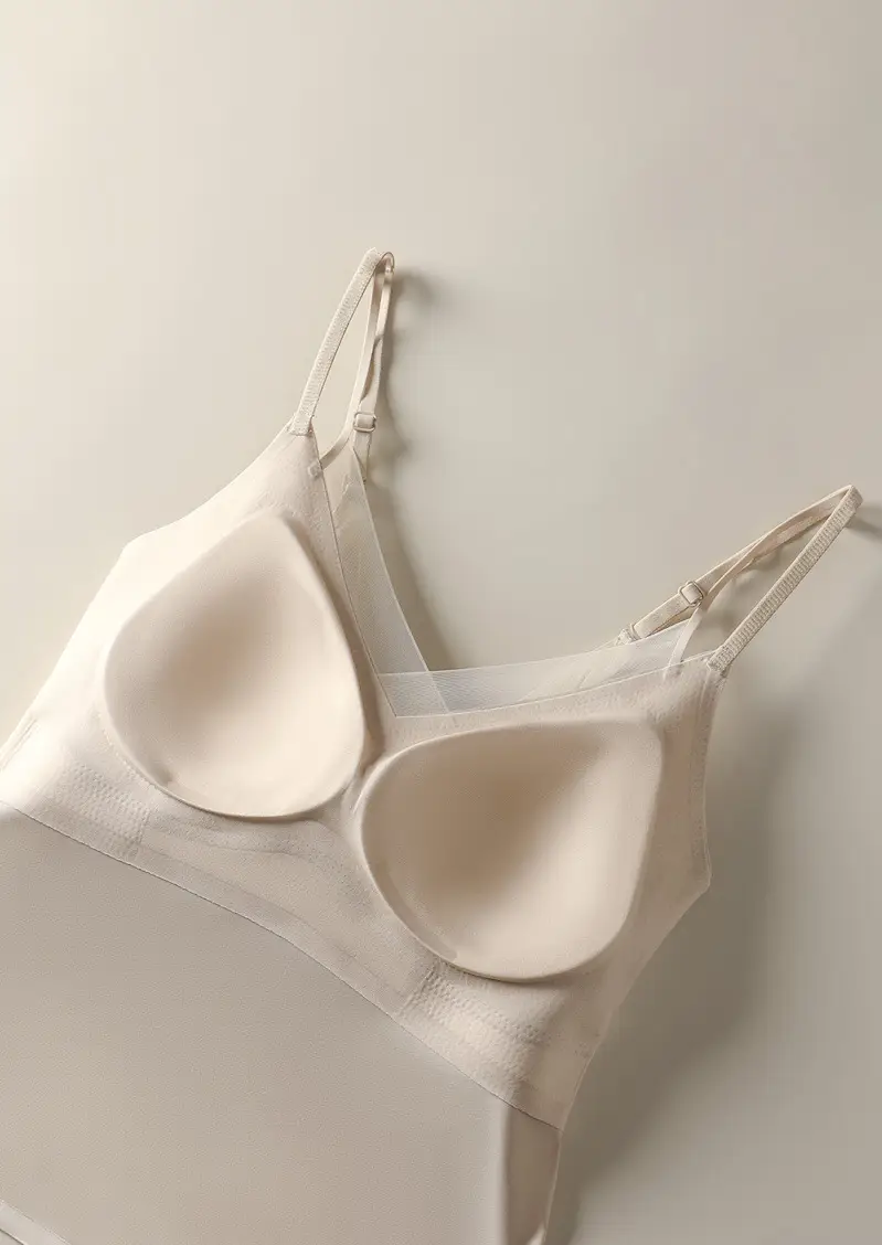 2025 New Women's Sexy Hollow Double Shoulder Strap Mesh Stitching Large V-Back Integrated No Mark Satin Sling Beautiful Back — feature 35