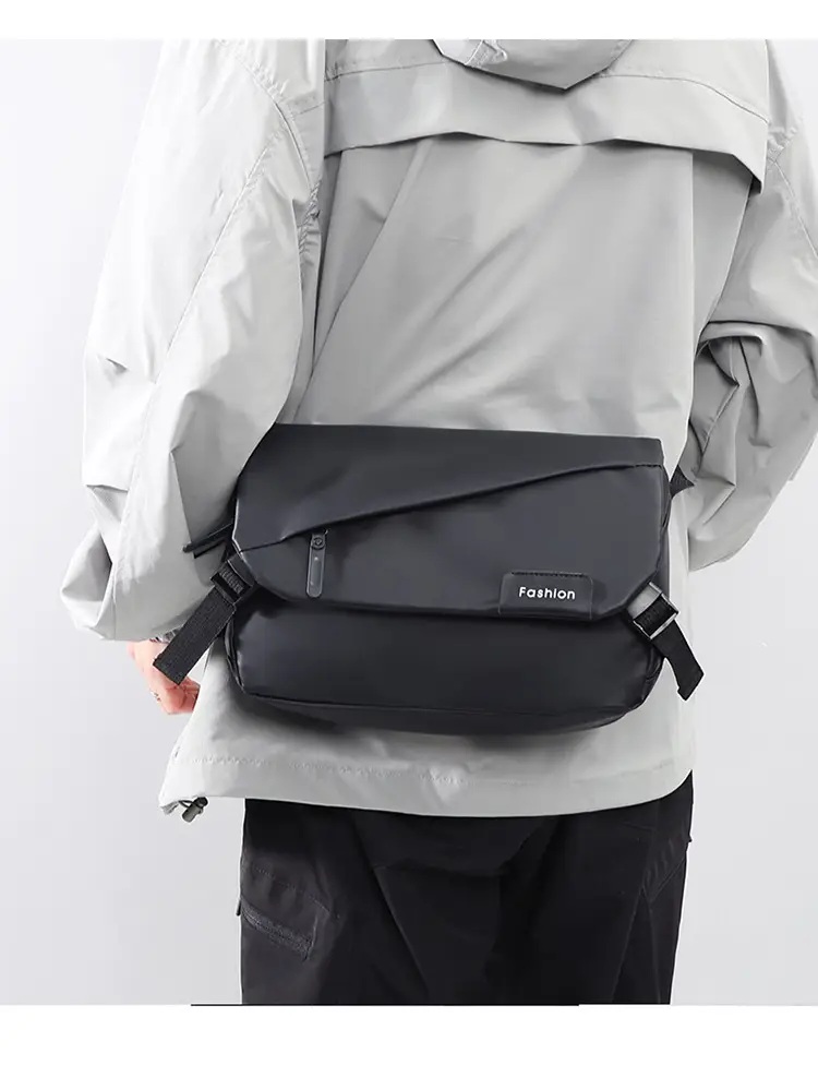 Men Japanese Style Black Crossbody Backpack — feature 13