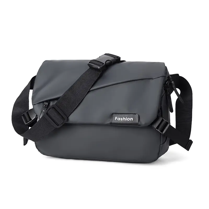 Men Japanese Style Black Crossbody Backpack - Image 2