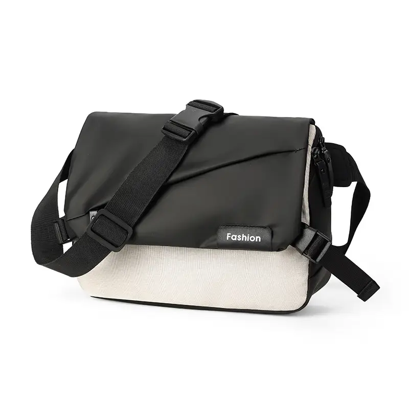 Men Japanese Style Black Crossbody Backpack - Image 4