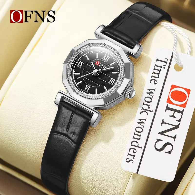 Women's Oufanni Quartz Watch Brown Leather Band Roman Scale Waterproof - Image 12